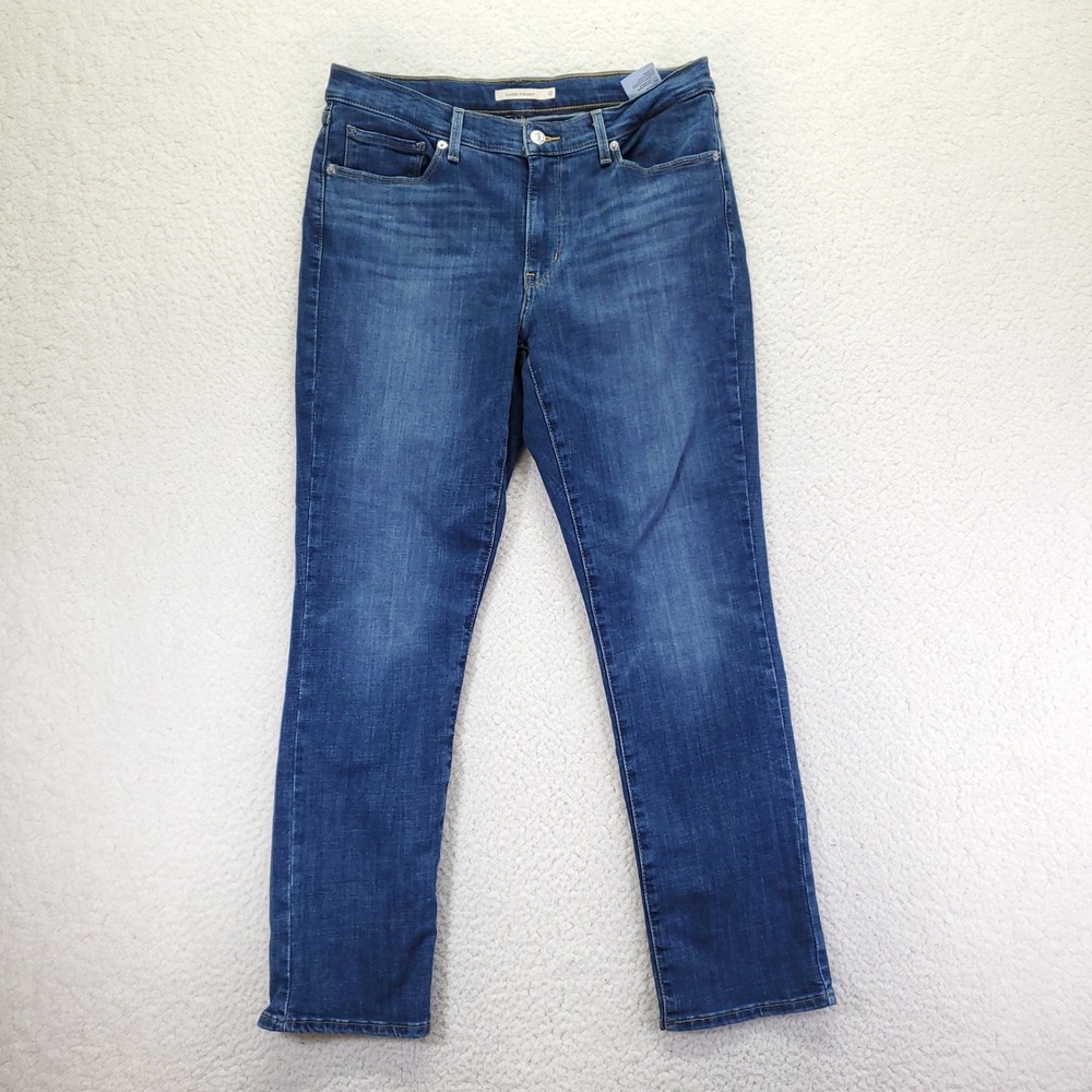 Levis Classic Straight Jeans Womens 12 Dark Wash Indigo Denim Stretch 39250-0030